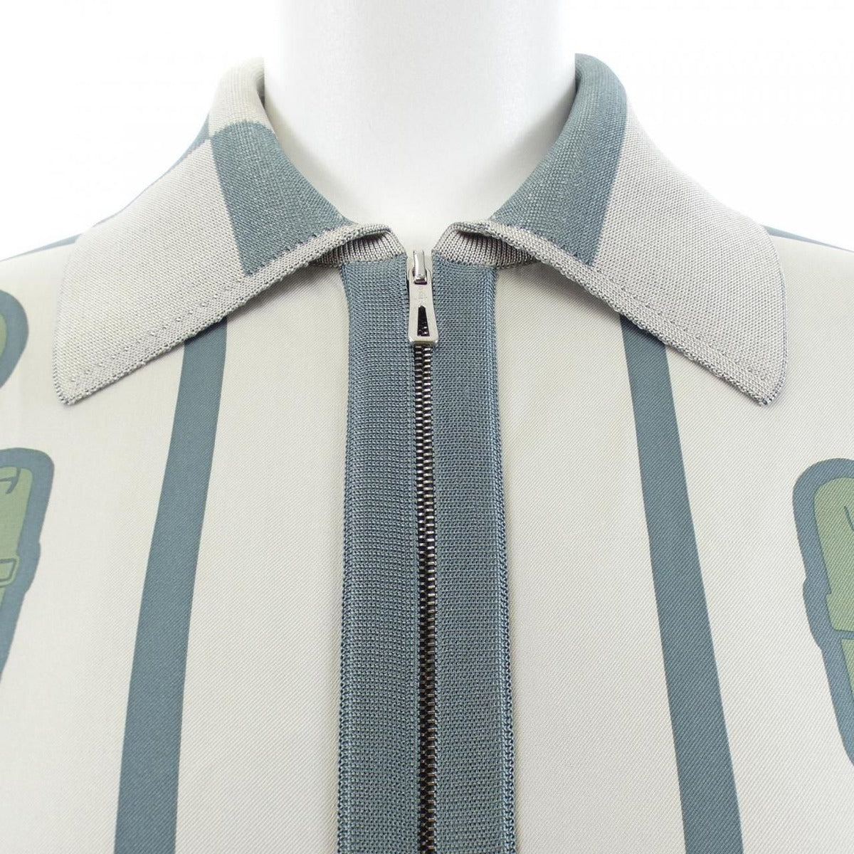 Hermes Twill Lane Long Cardigan Beige Green — view 6