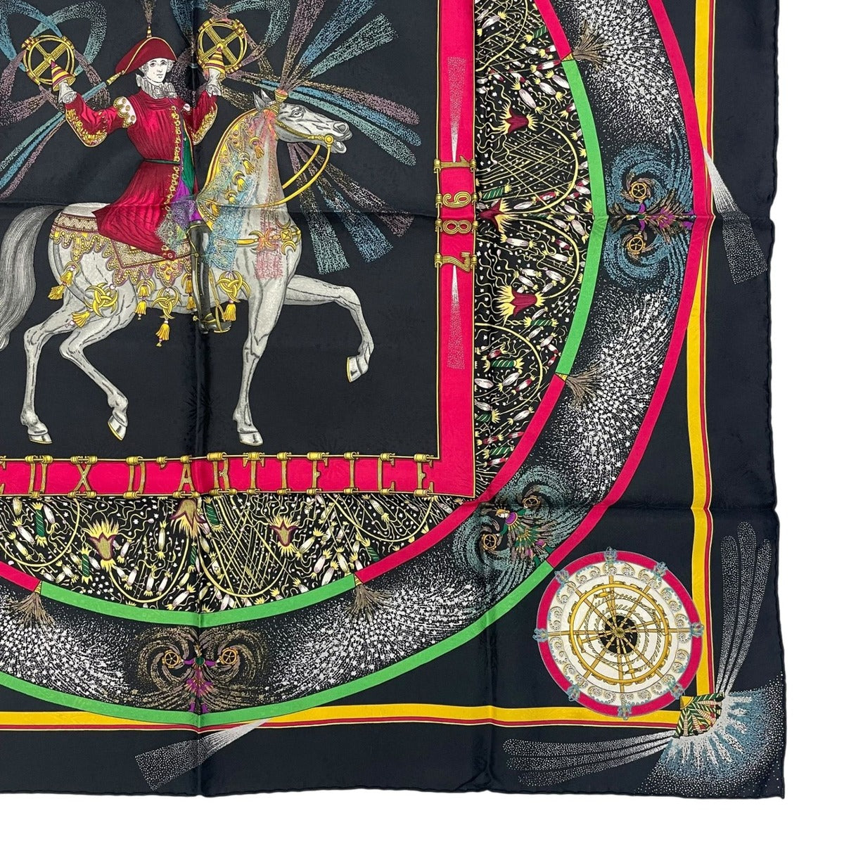 Hermes Scarf Silk Carre 90 Feux D'artifice Black — view 5