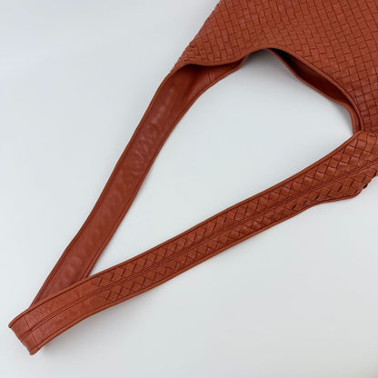 Bottega Veneta Intrecciato Shoulder Bag Orange Leather Vintage — view 12