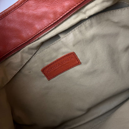 Bottega Veneta Intrecciato Shoulder Bag Orange Leather Vintage — view 16