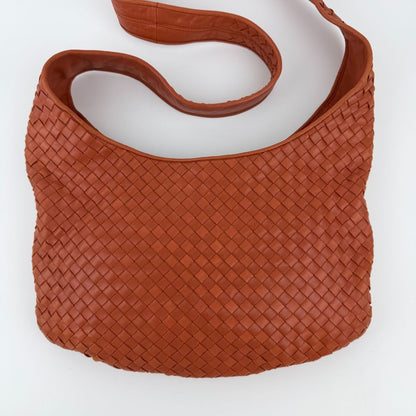 Bottega Veneta Intrecciato Shoulder Bag Orange Leather Vintage — view 3