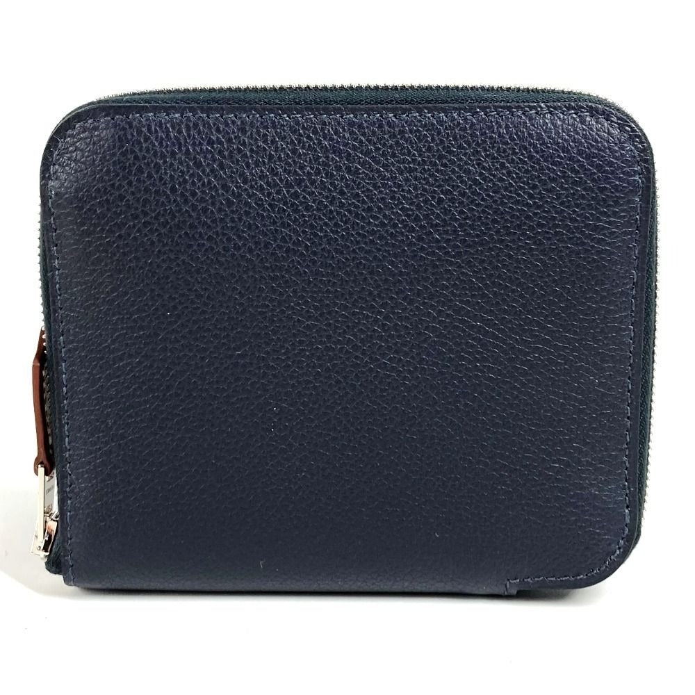 Hermes Bifold Wallet Azap Silk in Compact Leather Navy