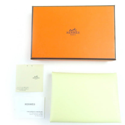 Hermes Calvi Duo Vaux Epson Jaune Milton Silver Hardware Coin Case — view 2