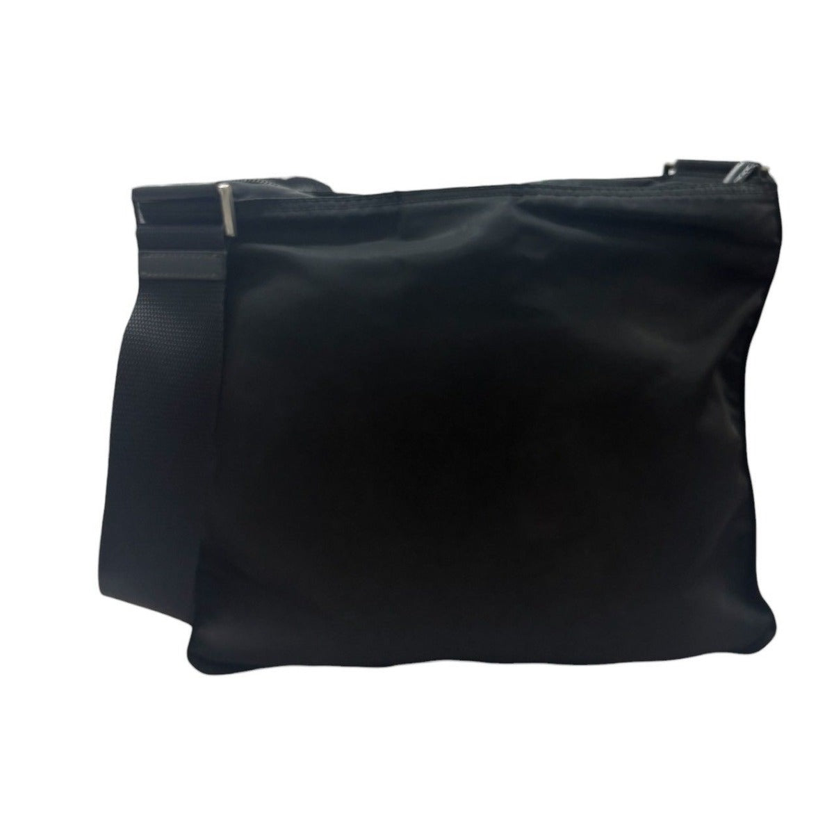 Prada Tessuto Triangle Logo Black Silver Nylon Shoulder Bag — view 2