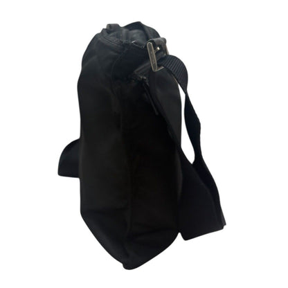 Prada Tessuto Triangle Logo Black Silver Nylon Shoulder Bag — view 3