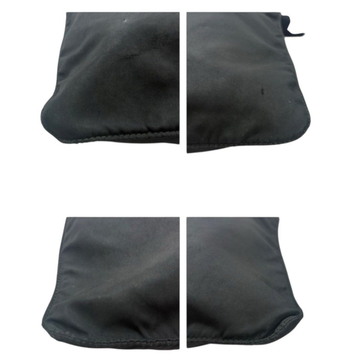 Prada Tessuto Triangle Logo Black Silver Nylon Shoulder Bag — view 5