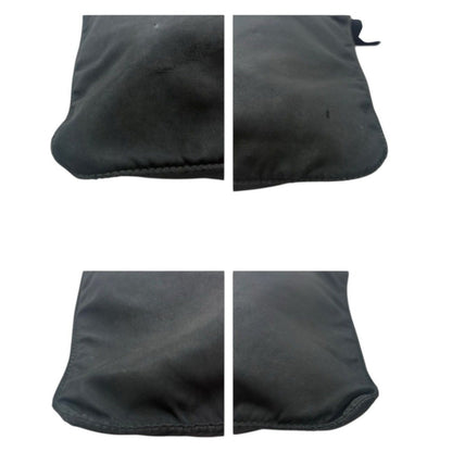 Prada Tessuto Triangle Logo Black Silver Nylon Shoulder Bag — view 5