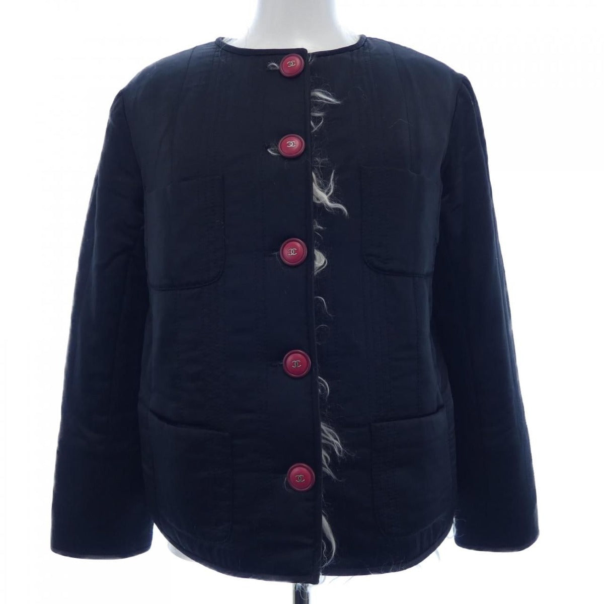 Chanel Collarless Jacket Silk 38