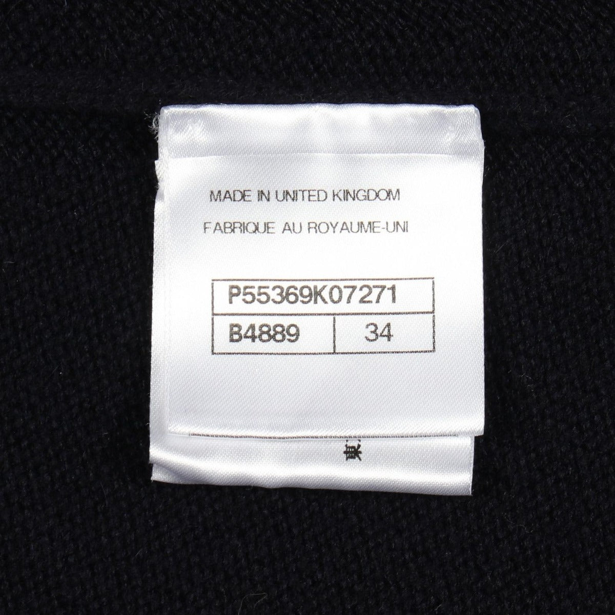 Chanel Cardigan CC Logo Button Long Cashmere Navy. White — view 5