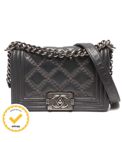 Chanel Chain Shoulder Bag Crossbody Silver Single Flap Quilted 23