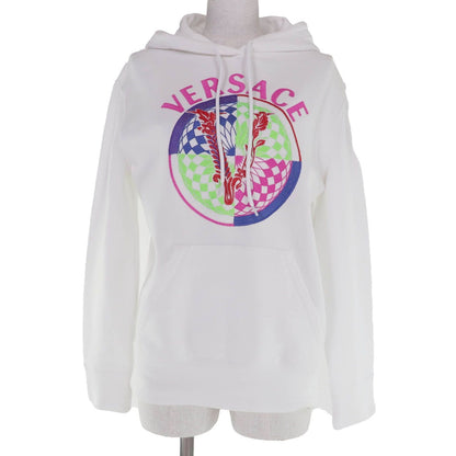 Versace Cotton Logo Design Long Sleeve Hoodie White 36