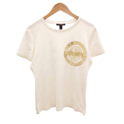 Louis Vuitton Twd T-Shirt Short Sleeve Print L White Gold Color