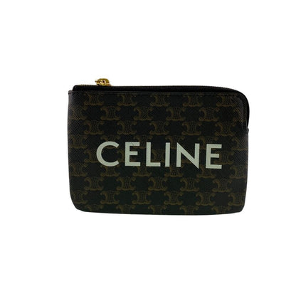 Celine Triomphe Coin Case Brown