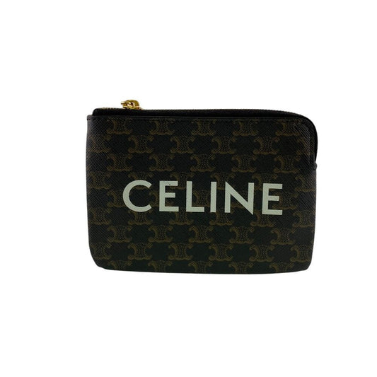 Celine Triomphe Coin Case Brown