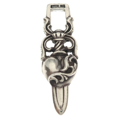 Chrome Hearts Dagger Heart Daga Pendant Top Silver