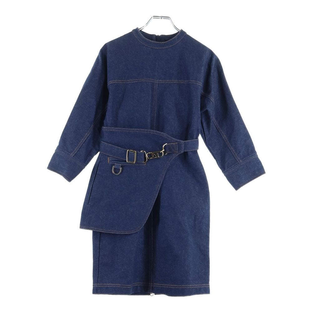 Fendi Blue Denim Mini Dress Long Sleeve