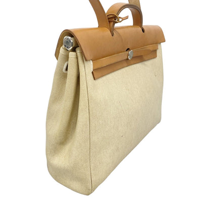 Hermes Handbag Toile Ash Natural Silver 2-Way — view 2