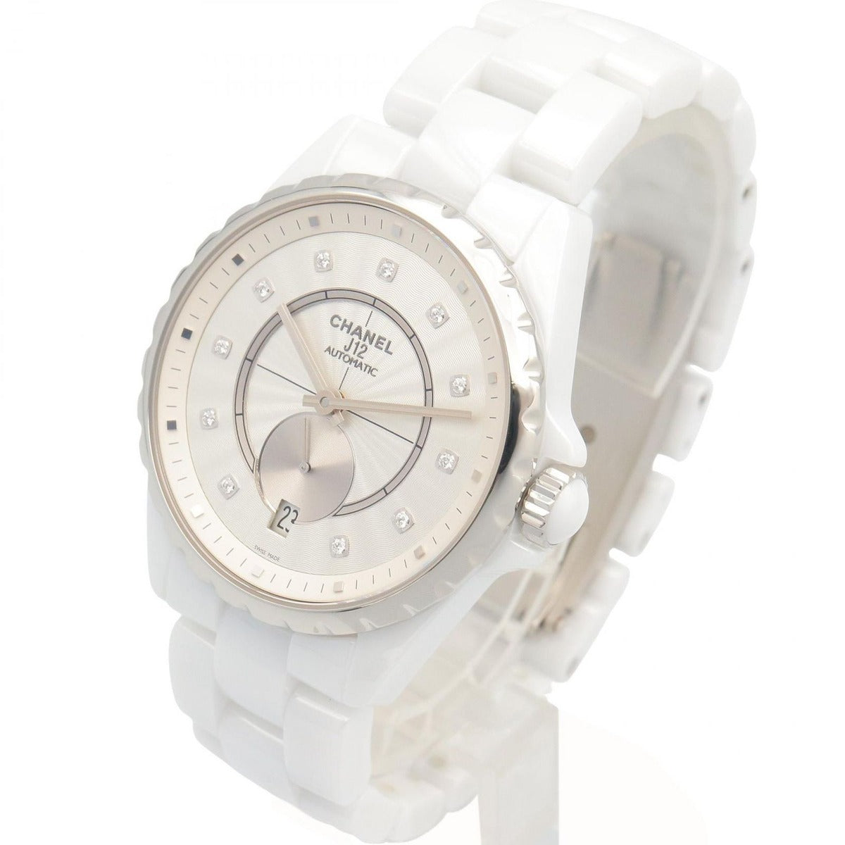 Chanel Watch Silver Ceramic Diamond — view 2