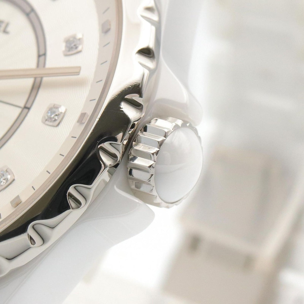 Chanel Watch Silver Ceramic Diamond — view 6