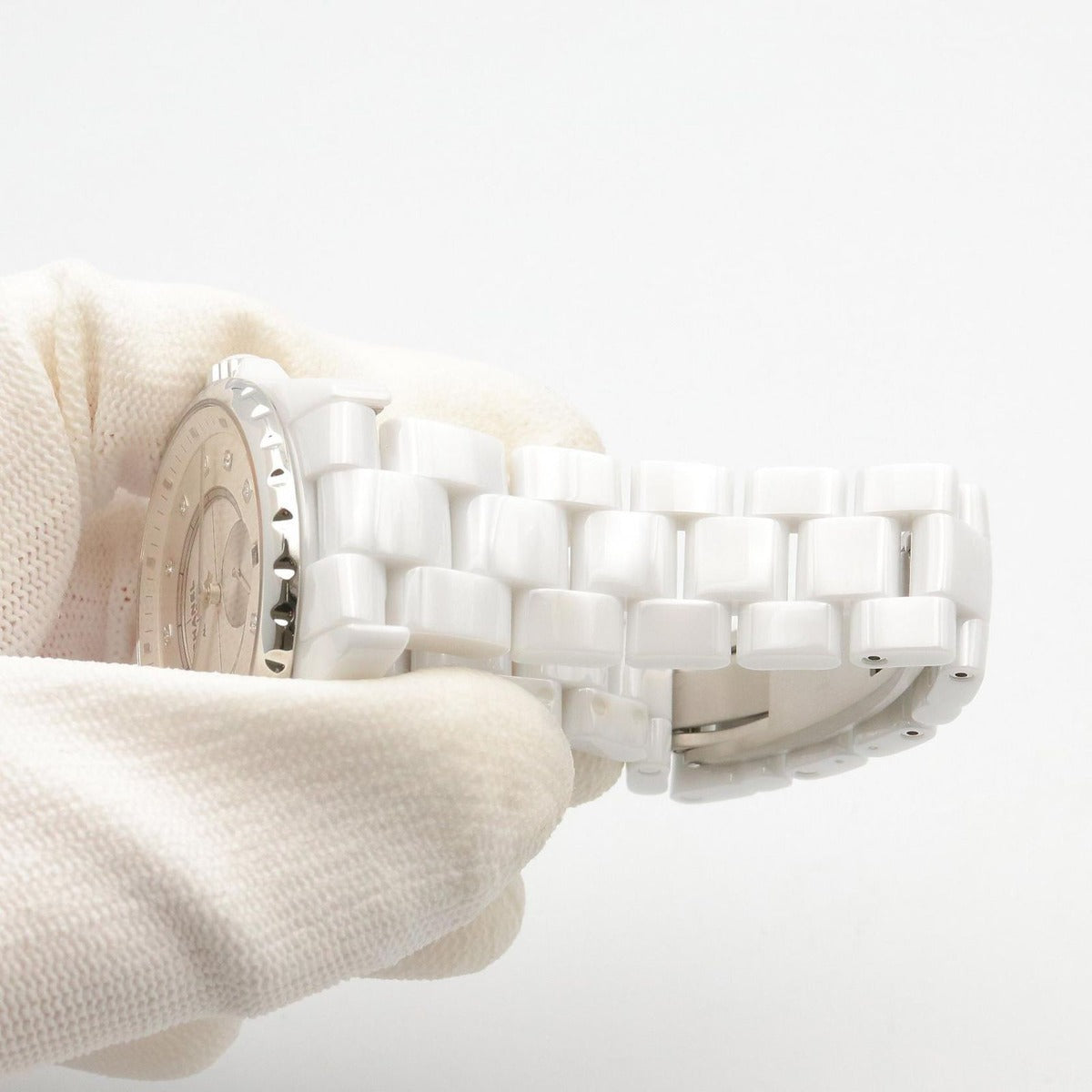 Chanel Watch Silver Ceramic Diamond — view 8