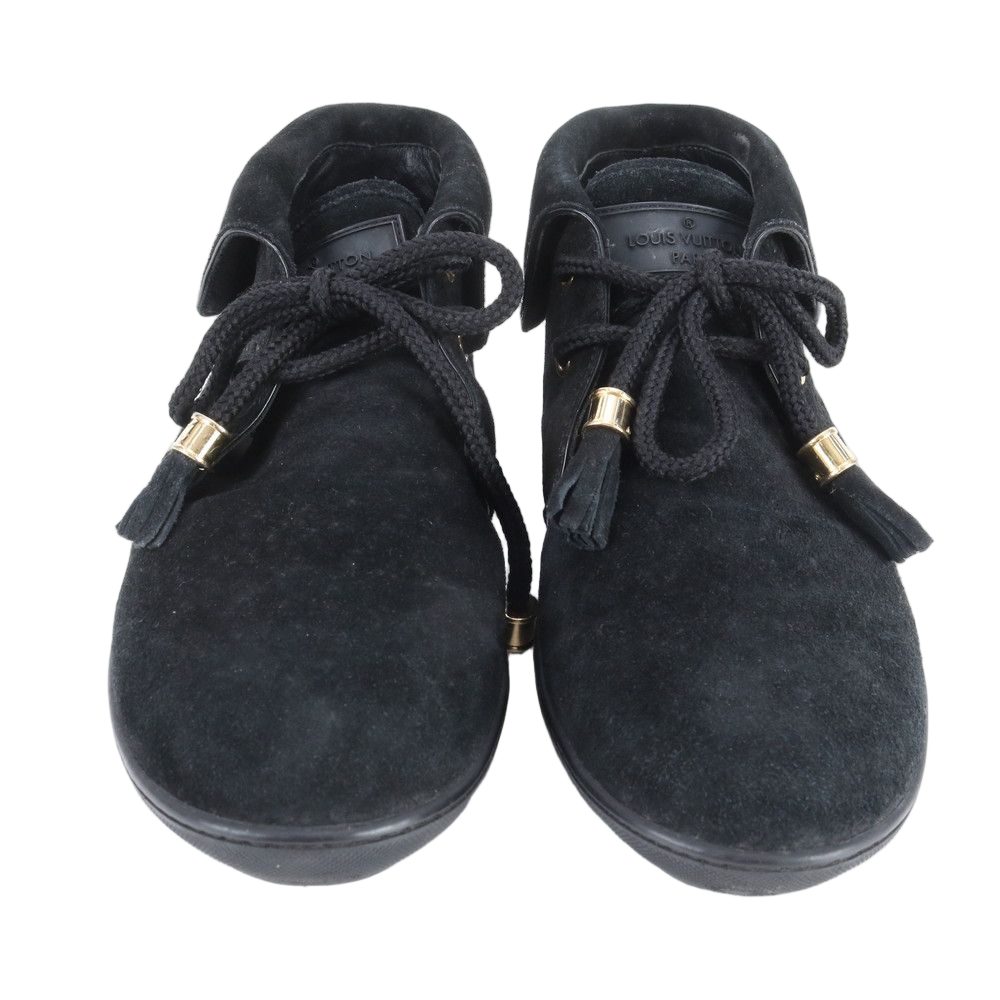 Louis Vuitton Monogram 36.5 Sneakers Lace Up Shoes Black — view 2