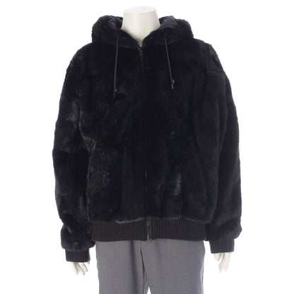 Louis Vuitton Mink Monogram Mineral Hooded Jacket Black
