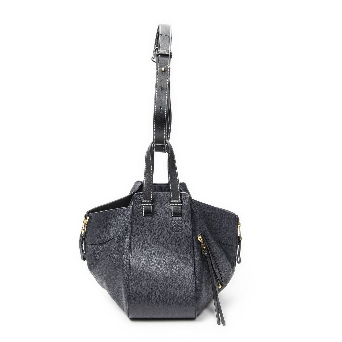 Loewe Small Hammock Navy Grain Calfskin Leather