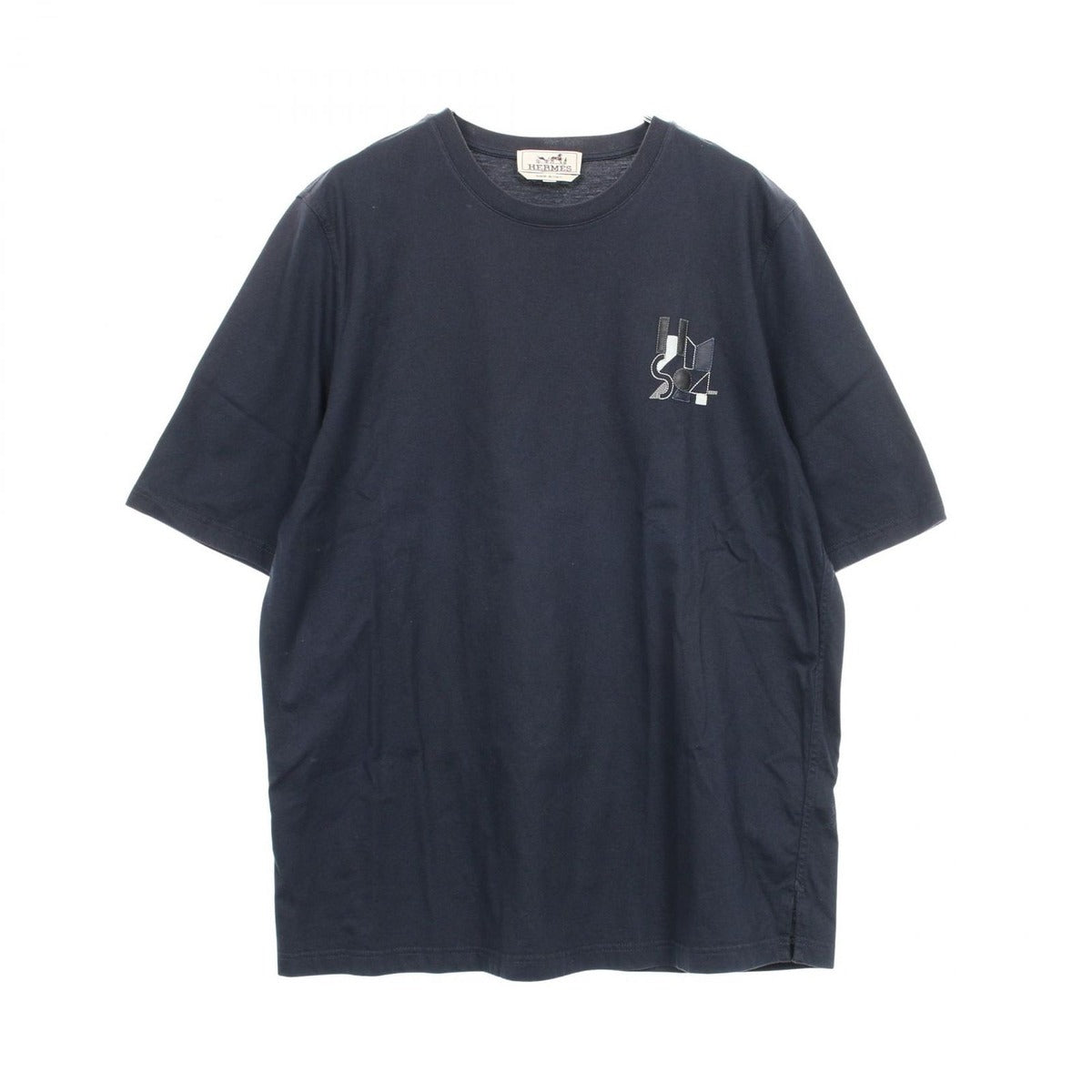 Hermes Short Sleeve T-Shirt Cotton Navy