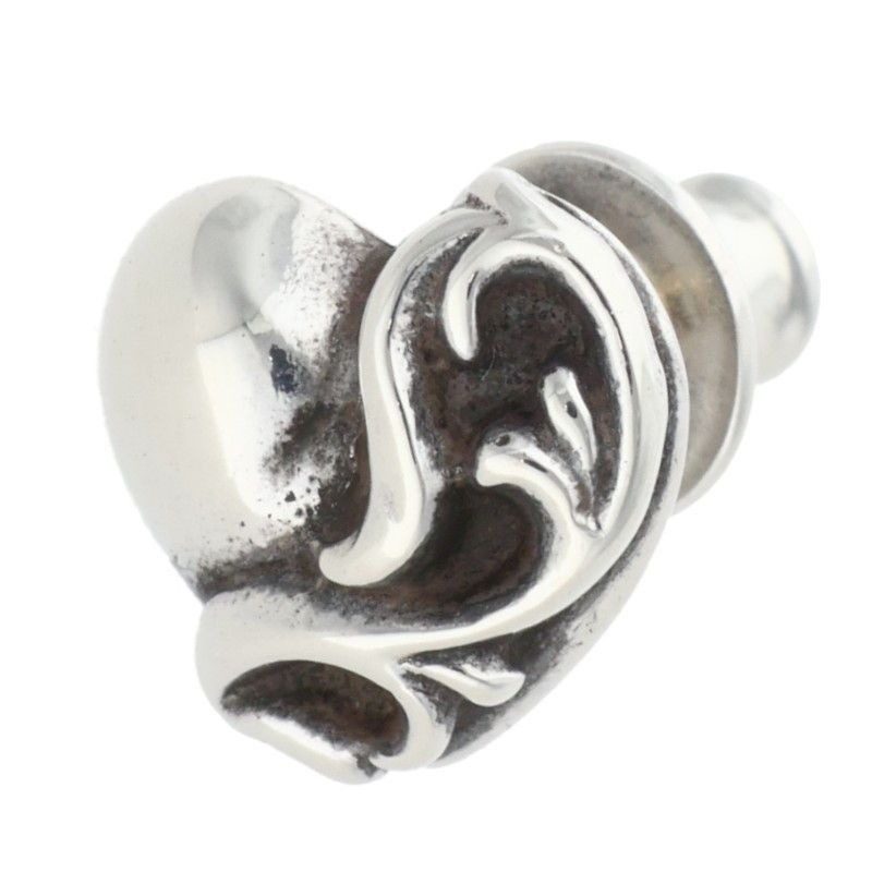 Chrome Hearts Stud Heart Silver Earrings