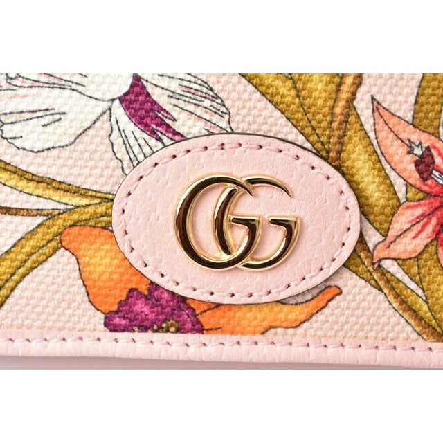 Gucci Mini Wallet Fold Over Flora Limited Edition Canvas Rose — view 3
