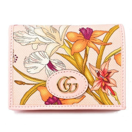 Gucci Mini Wallet Fold Over Flora Limited Edition Canvas Rose