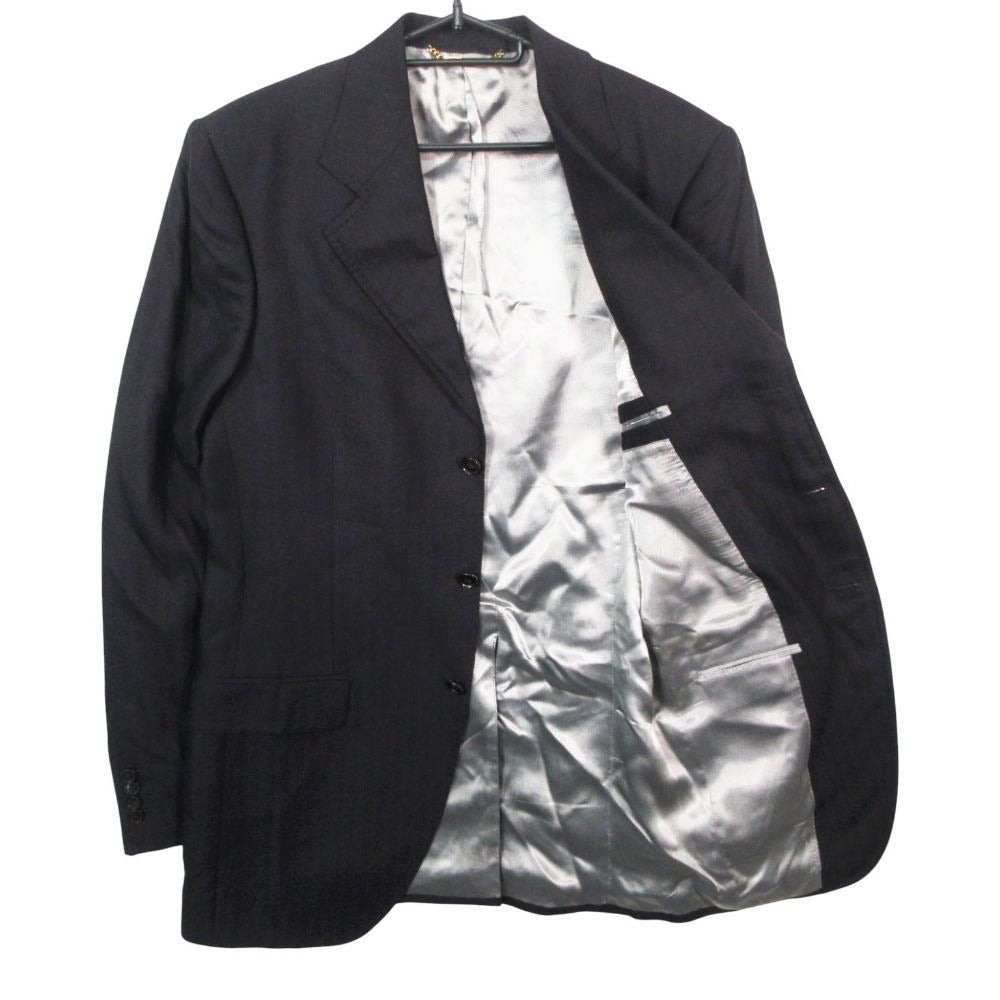 Dolce & Gabbana Cashmere Herringbone Pattern Tweed Jacket Black 48