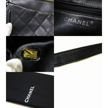 Chanel Bag Shoulder Black Leather 10 Wild Stitch Quilted — view 6