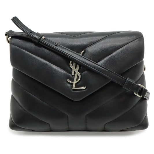 Saint Laurent Paris YSL Monogram Lou Toy Shoulder Bag Leather Black