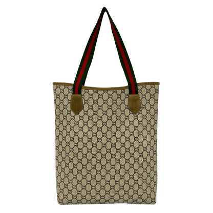 Gucci Vintage Sherry Line Plus Logo Leather Tote Brown — view 3