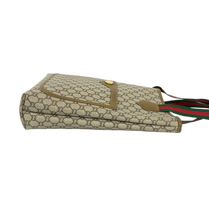 Gucci Vintage Sherry Line Plus Logo Leather Tote Brown — view 6