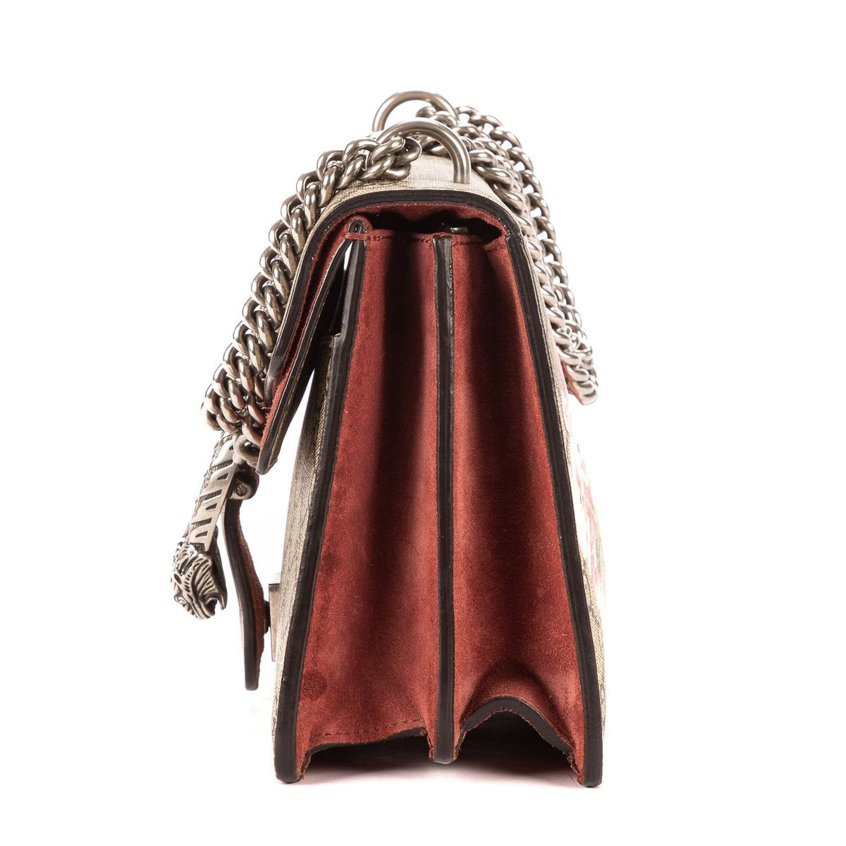 Gucci Blooms Dionysus Beige Burgundy Supreme Canvas Shoulder Bag — view 3