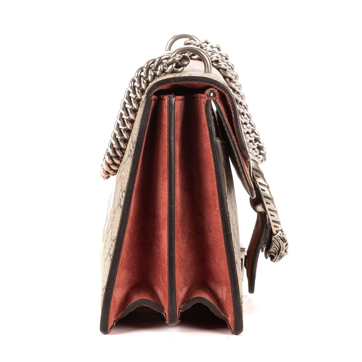 Gucci Blooms Dionysus Beige Burgundy Supreme Canvas Shoulder Bag — view 4