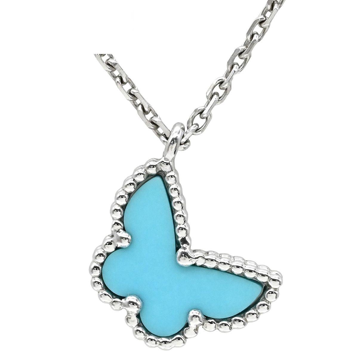 Van Cleef & Arpels Necklace Sweet Alhambra Papillon Blue White Gold 18K