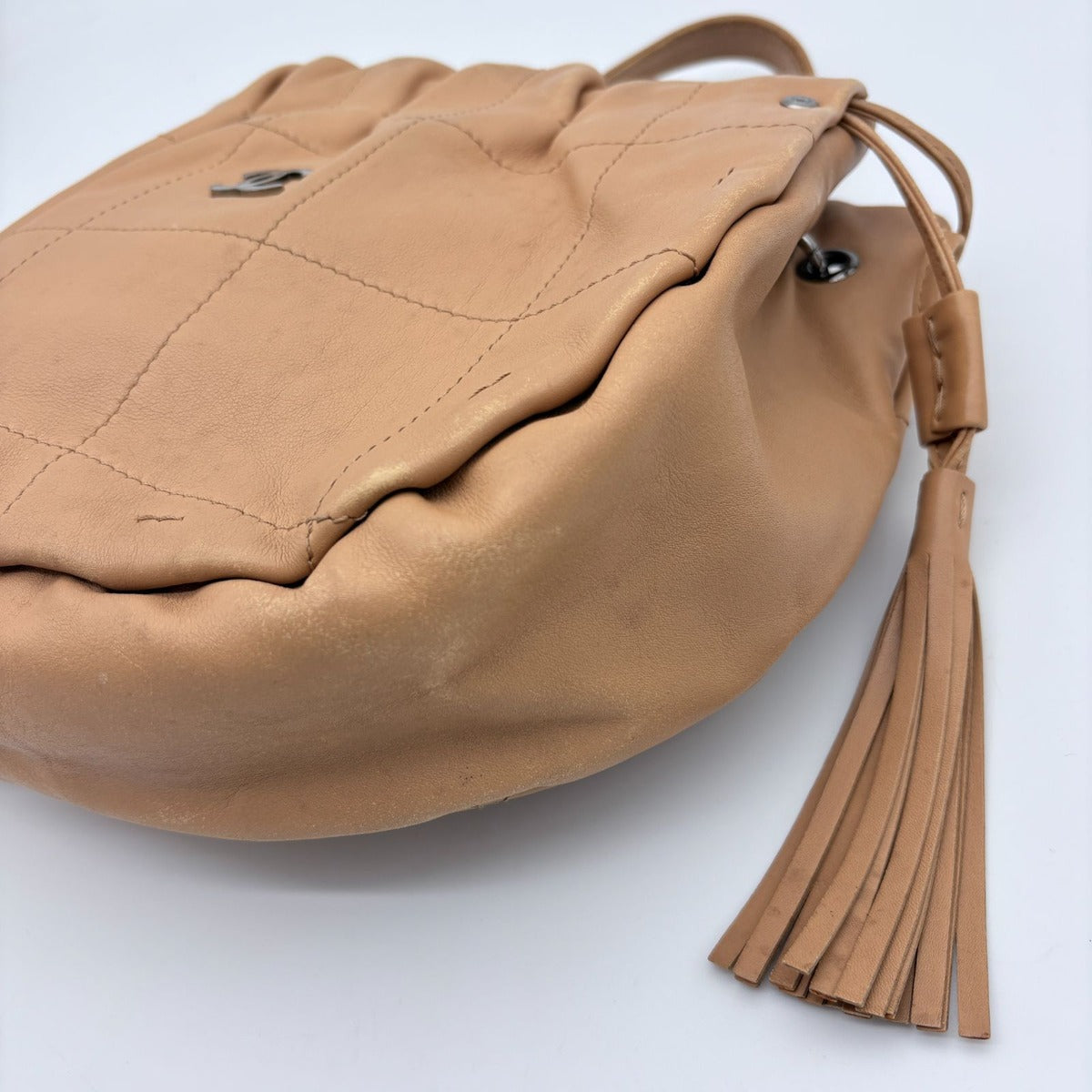Chanel CC Logo Silver Fringe Choco Bar Handbag — view 15