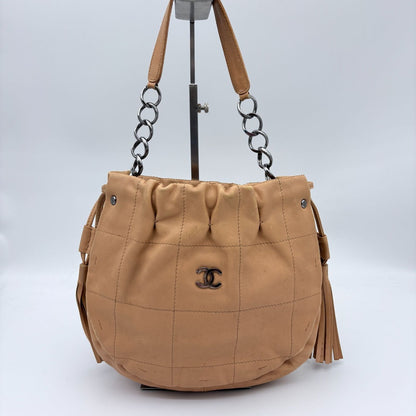Chanel CC Logo Silver Fringe Choco Bar Handbag — view 2