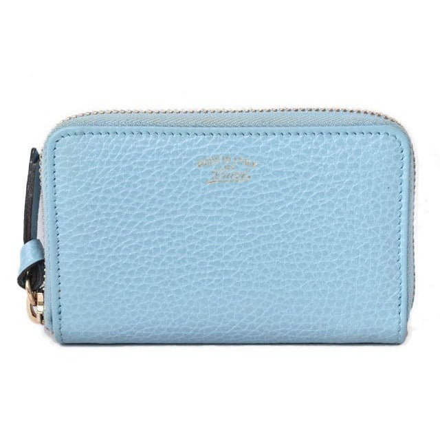 Gucci Coin Case Card Mini Wallet Light Blue