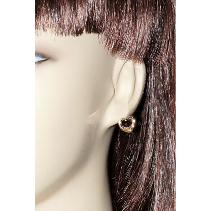 Tiffany & Co Earrings 18K Pink Gold Elsa Peretti Open Heart 11 mm — view 2