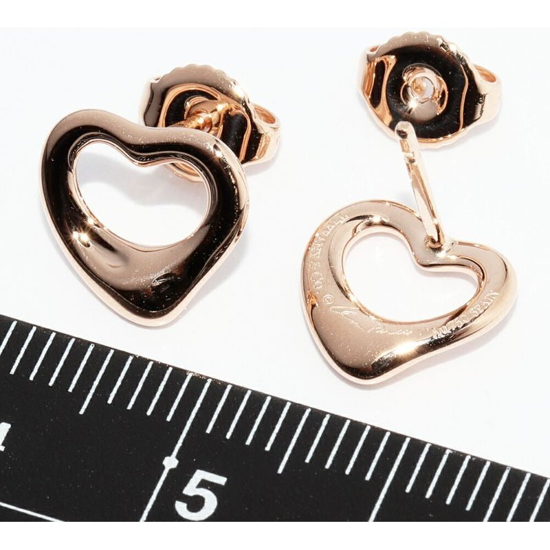 Tiffany & Co Earrings 18K Pink Gold Elsa Peretti Open Heart 11 mm — view 3