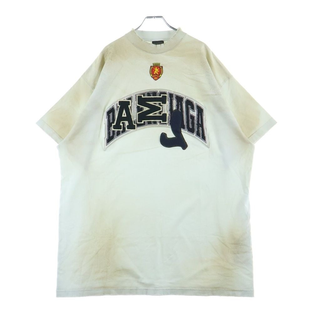 Balenciaga Skater Oversized Crush Dust Processing Patch Short Shirt