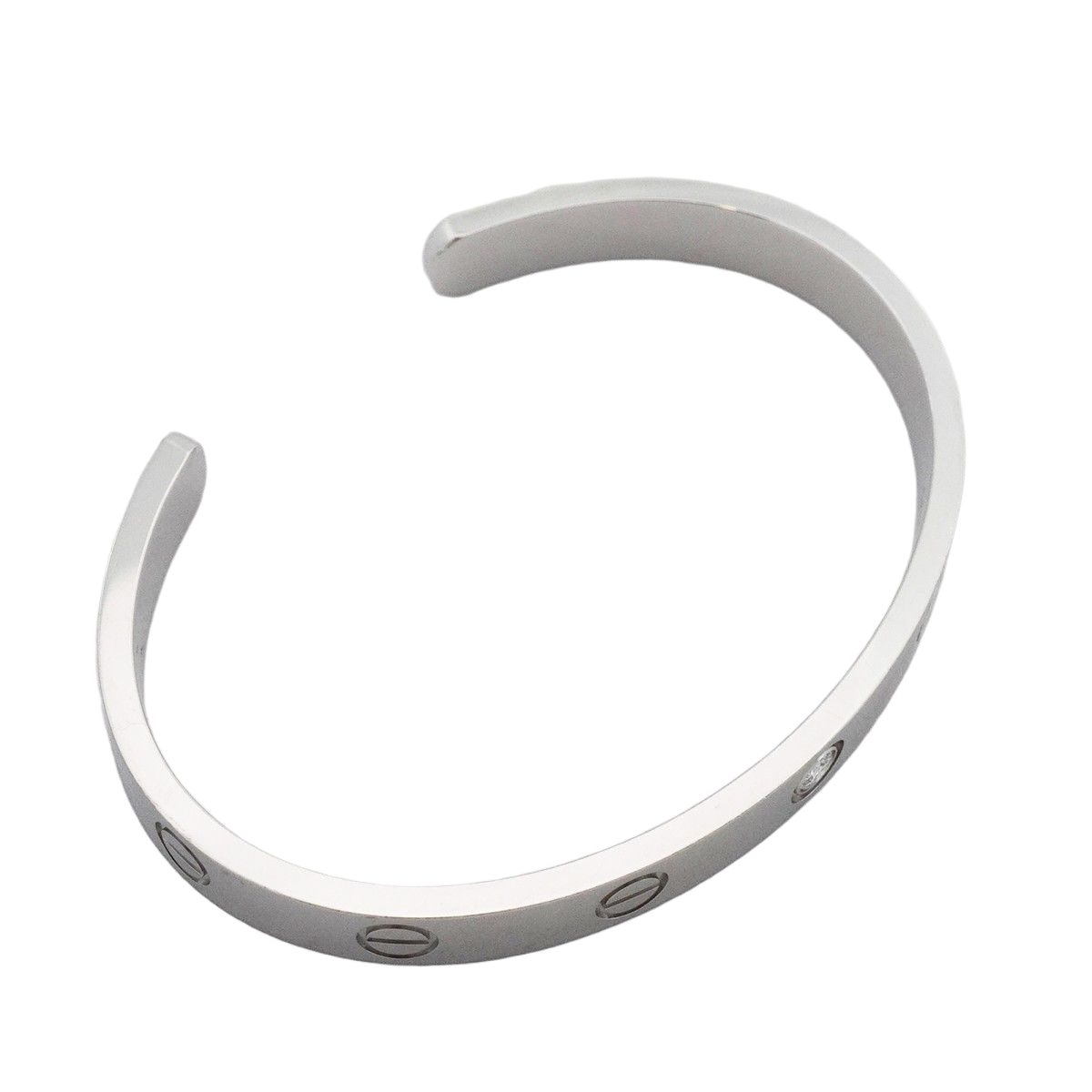 Cartier Bangle Love Bracelet Open 18k White Gold Diamond — view 2