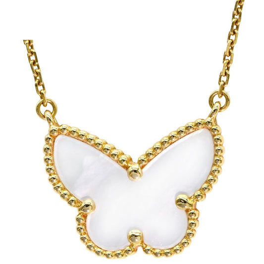 Van Cleef & Arpels Necklace Lucky Alhambra Papillon Pearl White Yellow Gold 18k