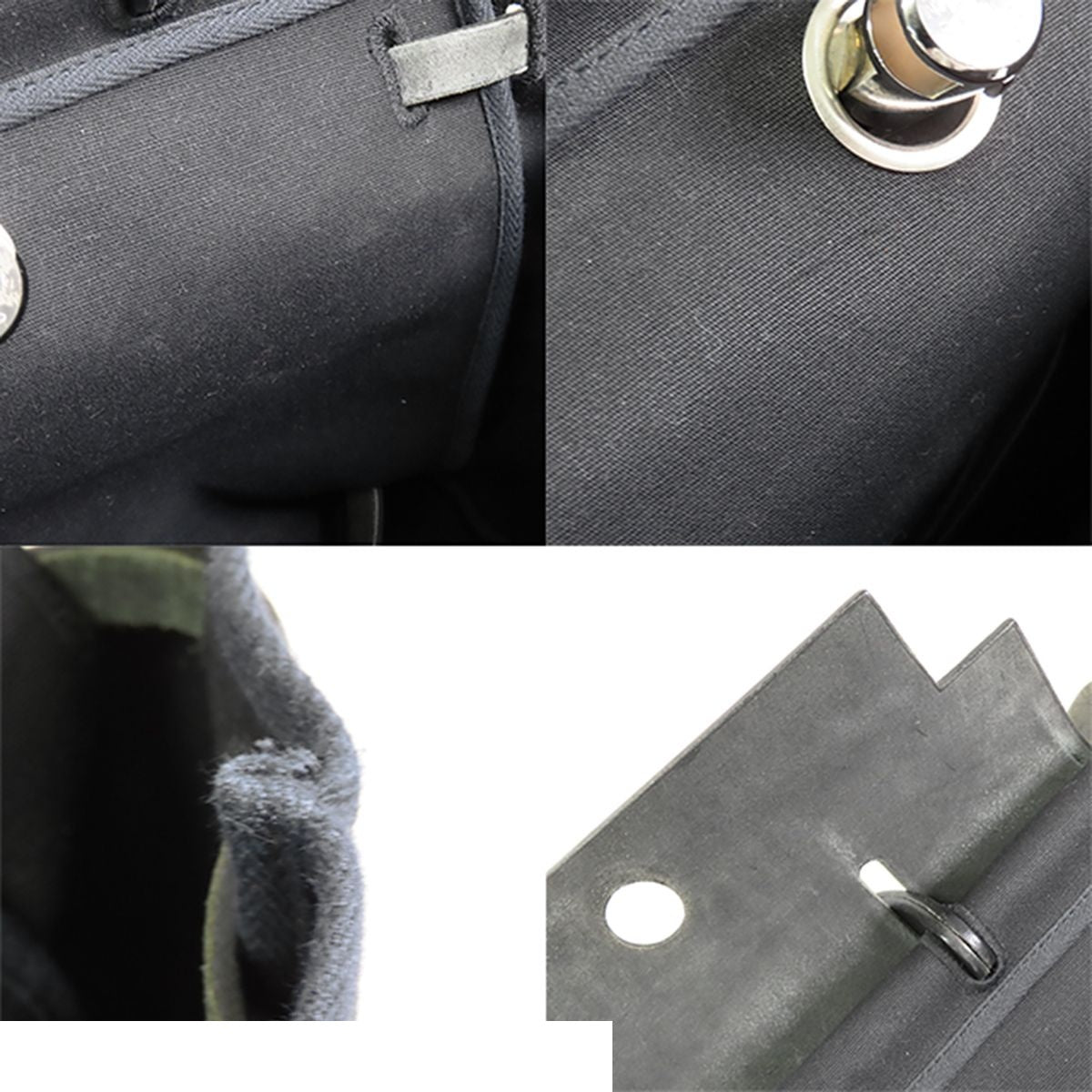 Hermes Herbag a Dos PM Black Silver Toile Vache 2-Way Backpack Shoulder Bag — view 8