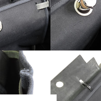 Hermes Herbag a Dos PM Black Silver Toile Vache 2-Way Backpack Shoulder Bag — view 8