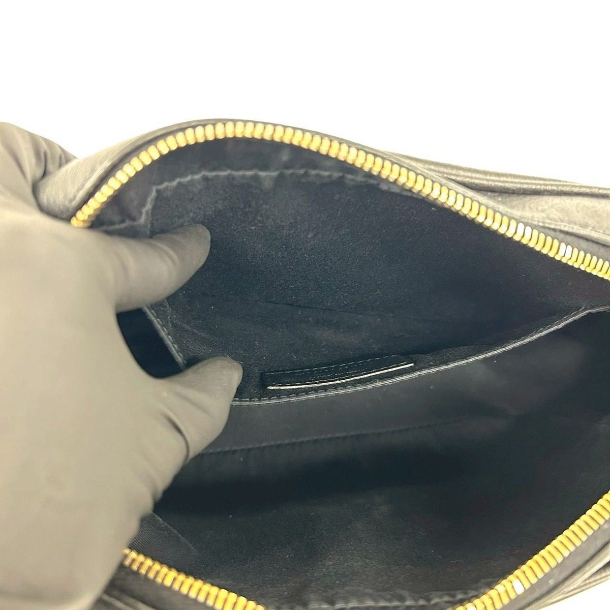 Saint Laurent Paris YSL Logo Leather Tassel Mini Shoulder Bag Pochette Black — view 10